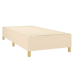 Sommier a lattes sur pieds cadre de lit 80x200 cm tissu creme TDL0207247