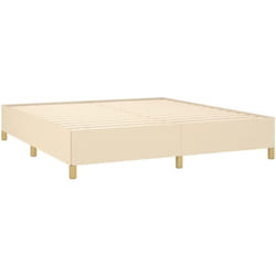 Sommier à lattes sur pieds cadre de lit 180x200 cm tissu crème TDL0207256