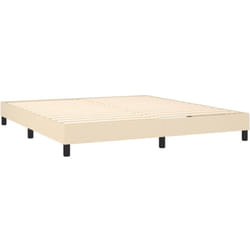 Sommier à lattes sur pieds cadre de lit 180x200 cm tissu crème TDL0207257