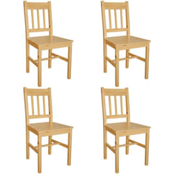 Lot de 4 chaises de salle à manger cuisine style rustique en bois de pin CDS021329