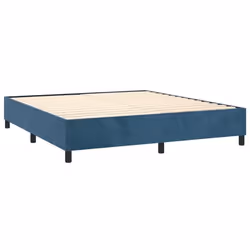 Cadre de lit - Non spécifié - 180x200 cm - Velours bleu foncé - 2 places - Sommier tapissier inclus