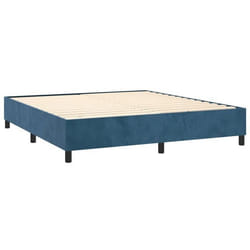 Cadre de lit - Non spécifié - 180x200 cm - Velours bleu foncé - 2 places - Sommier tapissier inclus