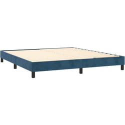 Sommier à lattes sur pieds cadre de lit 160x200 cm tissu velours bleu foncé TDL0207308