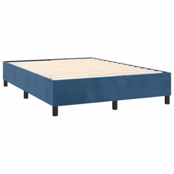 Cadre de lit - Non spécifié - 140x190 cm - Velours bleu foncé - 2 places - Sommier tapissier inclus
