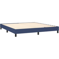 Sommier à lattes sur pieds cadre de lit 180x200 cm tissu bleu TDL0207334