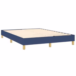 Sommier a lattes sur pieds cadre de lit 140x200 cm tissu bleu TDL0207339