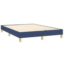Sommier a lattes sur pieds cadre de lit 140x200 cm tissu bleu TDL0207339