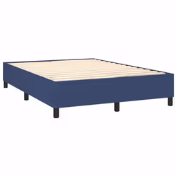 Sommier a lattes sur pieds cadre de lit 140x200 cm tissu bleu TDL0207340