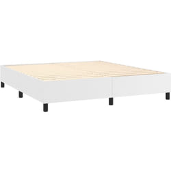 Sommier à lattes sur pieds cadre de lit 180x200 cm synthétique blanc TDL0207359