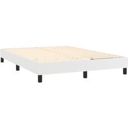 Sommier à lattes sur pieds cadre de lit 140x200 cm synthétique blanc TDL0207364