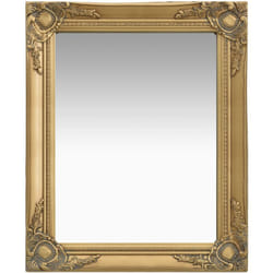 Décoshop26 - Miroir mural rectangulaire style baroque 50x60 cm Doré DEC022859