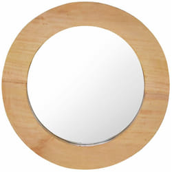 Miroir mural 40 cm Teck marron clair Rond DEC022828