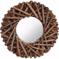 Notre miroir en teck est plus qu'un objet pratique quotidien; c'est aussi une décoration attrayante pour votre maison. Le cad ...