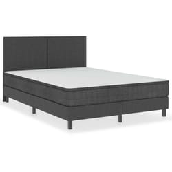 Sommier à lattes sur pieds cadre de lit 140 x 200 cm tissu gris TDL0208034