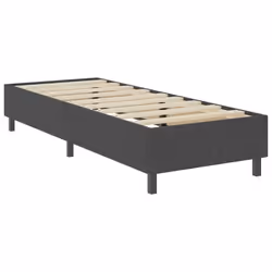 Sommier - TDL - 100 x 200 cm - Tissu gris - 1 place - Montage facile