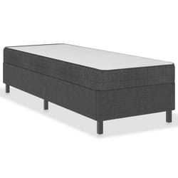 Sommier - TDL - 90x200 cm - Tissu gris foncé - 1 place - Montage facile
