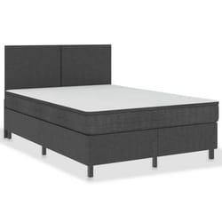 Cadre de lit - Soier - 180x200 cm - Tissu gris foncé - Matelas et surmatelas inclus - 2 places
