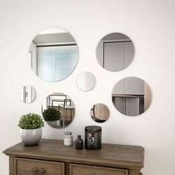 Décoshop26 - Set de 7 miroirs muraux verre rond diverses tailles DEC022690