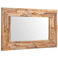 Miroir décoratif rectangulaire Teck marron 90 x 60 cm DEC022672