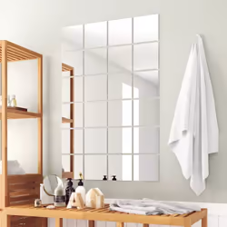 Cet ensemble de carreaux de miroir sans cadre peut être arrangé dans une variété de modèles de votre choix. L'ajout de miroir ...