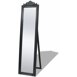 Miroir sur pied Style baroque 160 x 40 cm Noir DEC022665