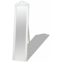 Décoshop26 - Miroir sur pied Style baroque 160 x 40 cm Blanc DEC022662