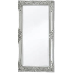 Miroir mural Style baroque 100 x 50 cm Argenté DEC022652