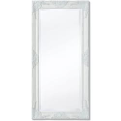 Miroir mural Style baroque 100 x 50 cm Blanc DEC022650