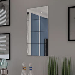Décoshop26 - Set de 8 carreaux de miroir avec bandes adhésives DEC022647