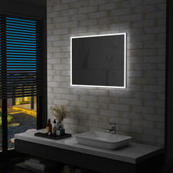 Miroir mural à led pour salle de bains 80 x 60 cm DEC022608