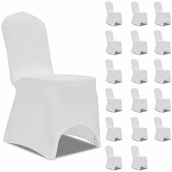 Housses élastiques de chaise Blanc 18 pièces DEC022530