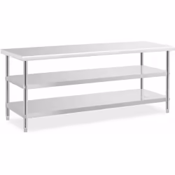 Une table en inox faite pour durer qui offre un vaste espace de rangement Dans la cuisine, le mobilier en inox est un atout m ...