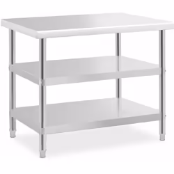 Une table en inox faite pour durer qui offre un vaste espace de rangement Dans la cuisine, le mobilier en inox est un atout m ...