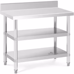 Une table en inox faite pour durer qui offre un vaste espace de rangement Dans la cuisine, le mobilier en inox est un atout m ...