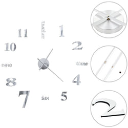Horloge murale 3D Design moderne 100 cm xxl Argenté DEC022267