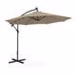 Parasol deporte avec LED taupe rond diametre 300 cm inclinable