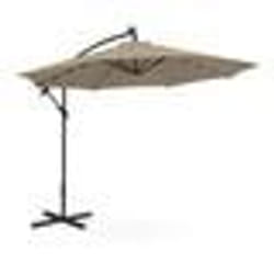 Parasol deporte avec LED taupe rond diametre 300 cm inclinable
