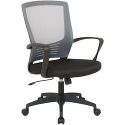 Décoshop26 - Chaise fauteuil de bureau sur roulettes en maille gris et noir réglable avec accoudoirs BUR10357