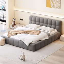 Ce magnifique lit rembourré confère à votre chambre à coucher une sensation de design unique grâce à sa forme sobre et élégan ...