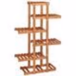 Etagere a fleurs en bois escalier pour plantes 5 niveaux marron clair
