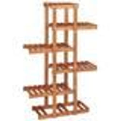 Etagere a fleurs en bois escalier pour plantes 5 niveaux marron clair