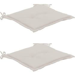 Lot de 2 coussins de chaise de jardin 100% polyester crème 50x50x3 cm DEC021727