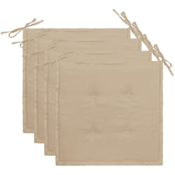 Décoshop26 - lot de 4 coussins de chaise de jardin 100% polyester imperméable beige 40x40x3 cm DEC021724
