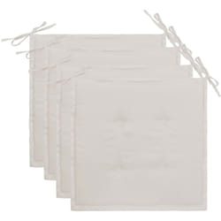 Décoshop26 - lot de 4 coussins de chaise de jardin 100% polyester imperméable crème 40x40x3 cm DEC021718