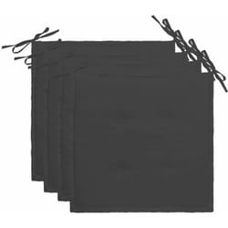 lot de 4 coussins de chaise de jardin 100% polyester imperméable anthracite 40x40x3 cm DEC021716