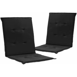 Lot de 2 coussins de chaise de jardin 100% polyester noir 100 x 50 x 3 cm DEC021688