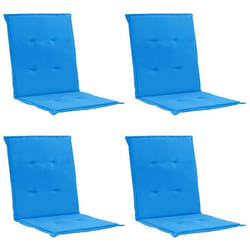 lot de 4 coussins de chaise de jardin 100% polyester impermeable bleu 100 par 50 par 3