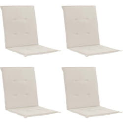 Décoshop26 - lot de 4 coussins de chaise de jardin 100% polyester imperméable crème 100 x 50 x 3 cm DEC021681