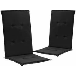 Décoshop26 - lot de 2 coussins de chaise de jardin 100% polyester noir 120 x 50 x 3 cm DEC021666