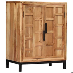 Buffet bahut armoire console meuble de rangement bois d acacia solide 76 cm marron
